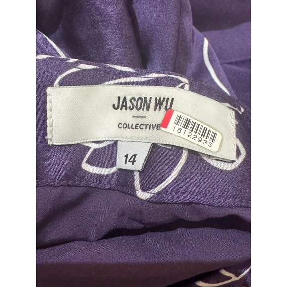 Jason Wu Collective Trousers Women's‎ 14 Blue Floral Jacquard Wide Leg EUC - Picture 5 of 9